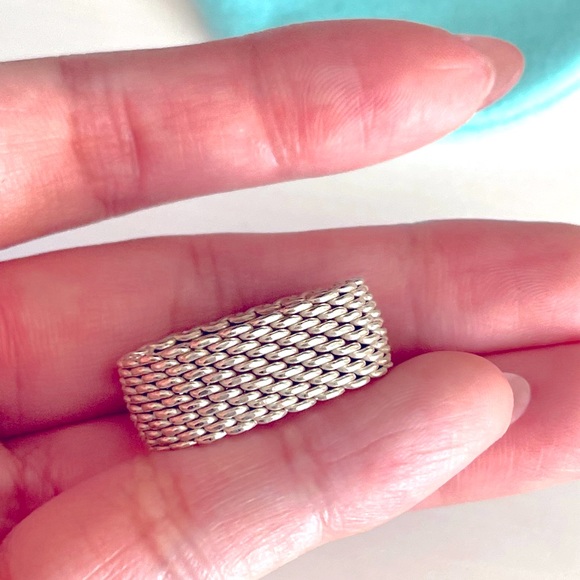 Authentic TIFFANY & CO. Somerset Mesh Ring size 7 sterling silver - Picture 5 of 5